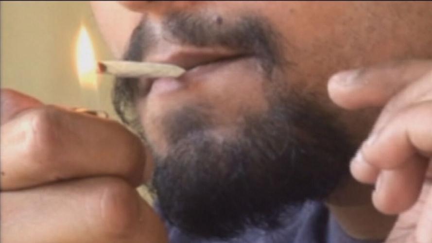 Man smokes marijuana