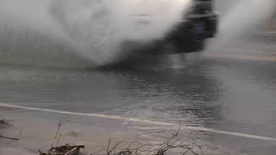 Flooded street in Bullitt County, near Old Preston Hwy. and Topfield Road 2-20-19