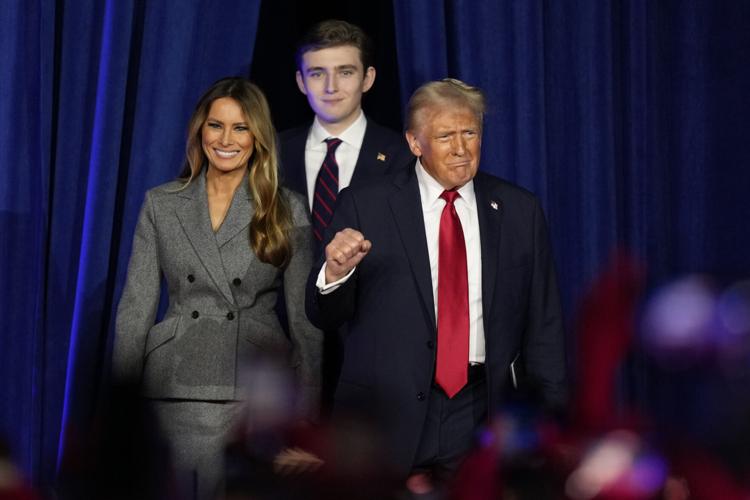 Donald Trump with Melania and Baron election night 11-6-2024