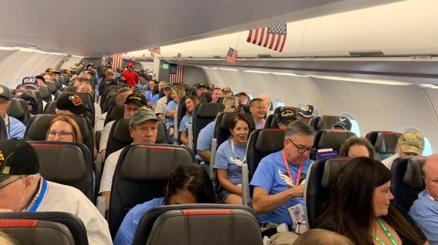 A full honor flight bound from Louisville, Kentucky to Washington DC on Sept. 7, 2022