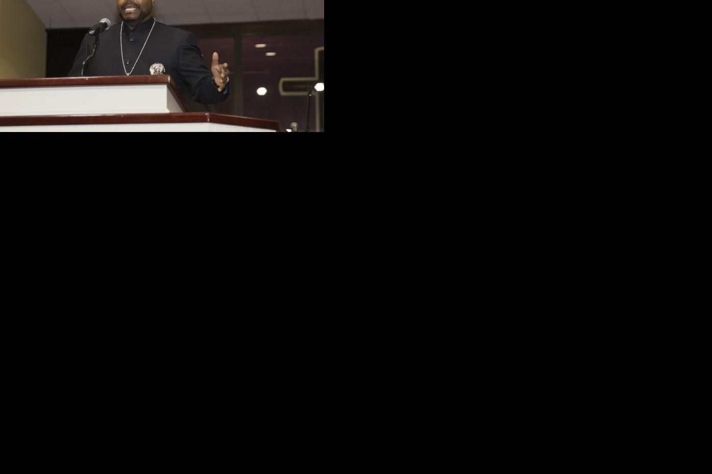Bishop Michael Ford Sr. preaches during Sunday service