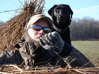 Hunter with dog