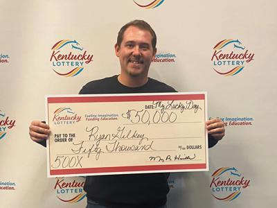 Ryan Gilkey, winner of $50,000 from KY lottery - 3.23.23
