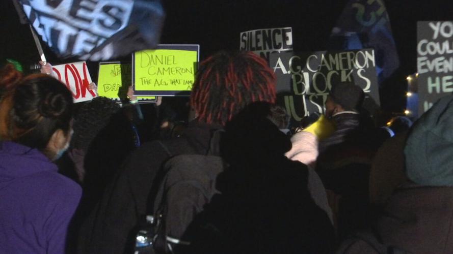 Protesters gather near KY AG Daniel Cameron's home in east Louisville