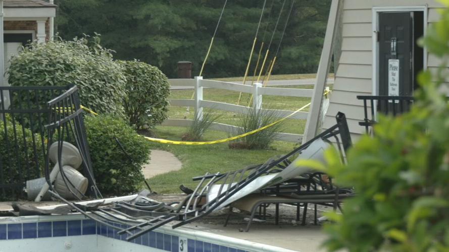 Damaged property at Brook Bend Shooting scene in Louisville, Ky.