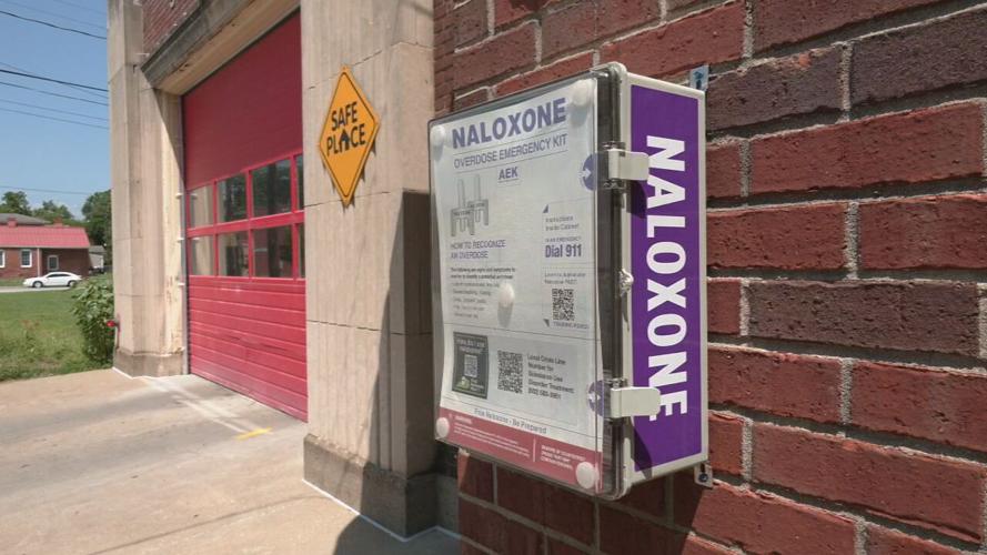 Naloxone/Narcan box at Louisville fire station No. 9