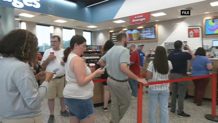 People inside Barstown Road Wawa in Louisville, Ky.
