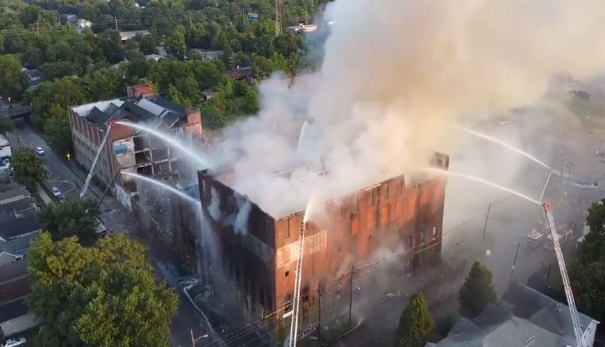 Warehouse Fire Aerial - 6-19-20