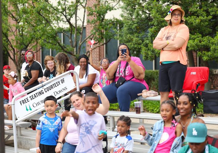 Crowd watches the Pegasus Parade.JPG
