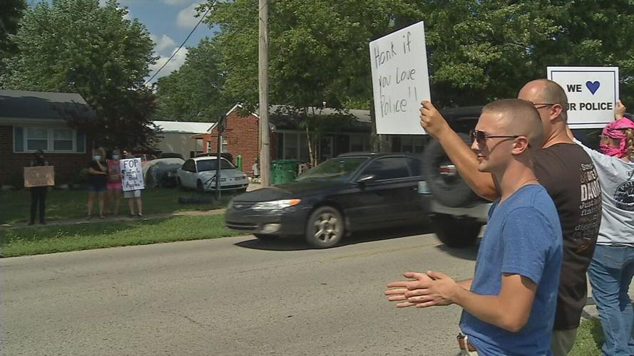 'Back the Blue' rally and protesters.jpg