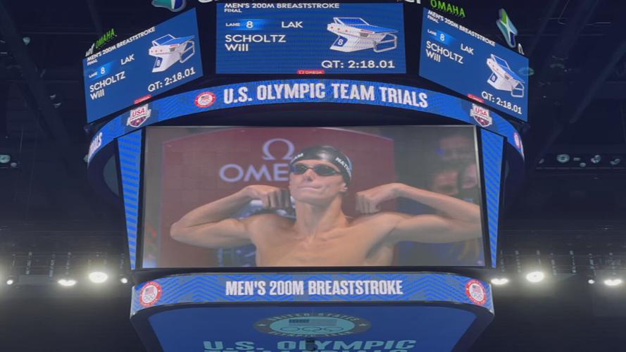 Swimmer Will Scholtz of Louisville after competing in a qualifying event