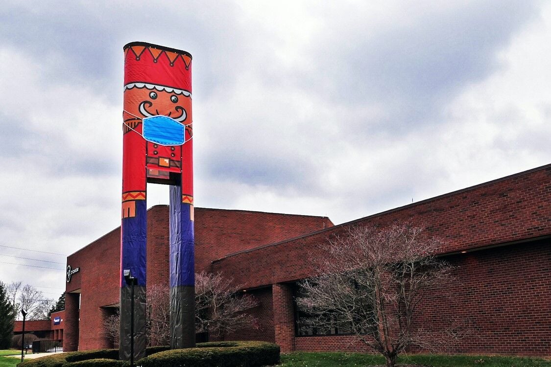 'World's tallest masked nutcracker' on display at Louisville ad agency