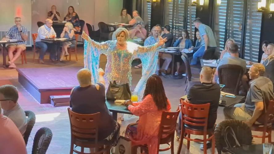 Drag queen during drag brunch