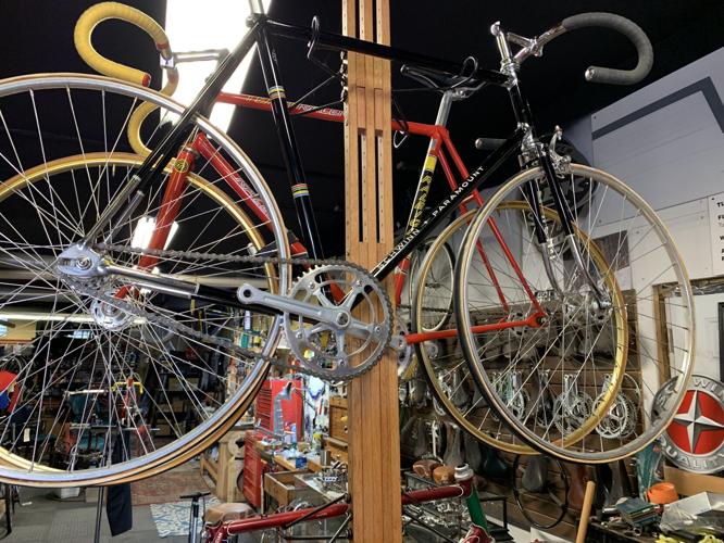 Inside of Vic's Classic Bikes in Louisville
