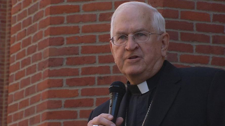 Archbishop Joseph Kurtz speaks before peace walk 8-15-20