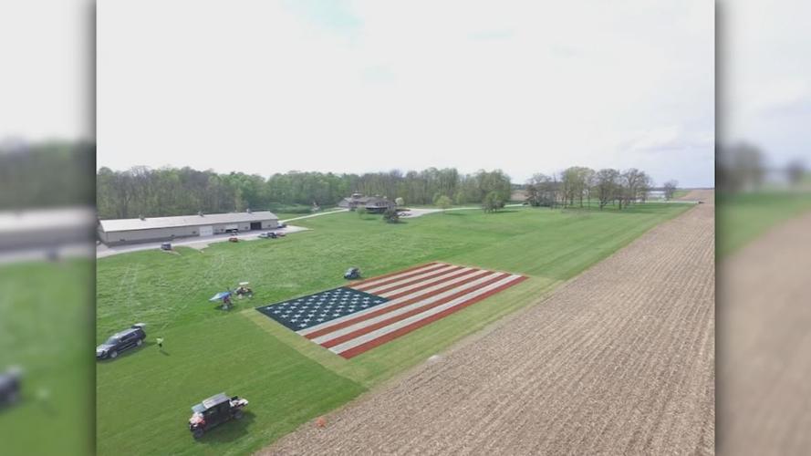 AMERICAN FLAG PAINTED INDIANA FIELD 2