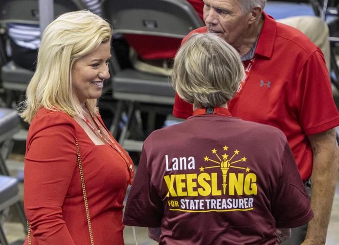 Indiana Secretary of State Holli Sullivan greets well wishers.jpeg