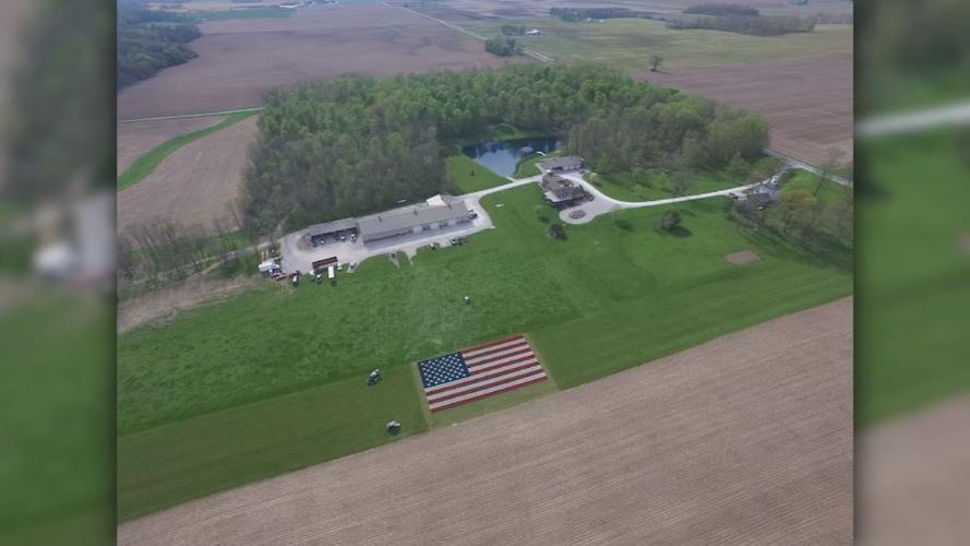 AMERICAN FLAG PAINTED INDIANA FIELD 1