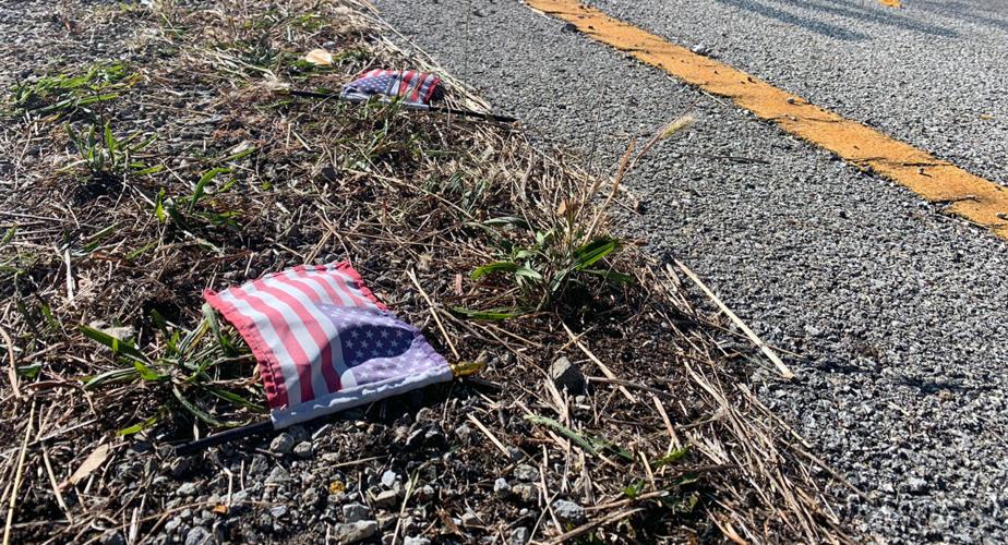 Site of the Bardstown memorial for Ofc. Jason Ellis that was vandalized in Oct. 2022