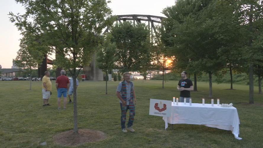 Prayer Vigil at Big Four Bridge tables and candles.jpeg