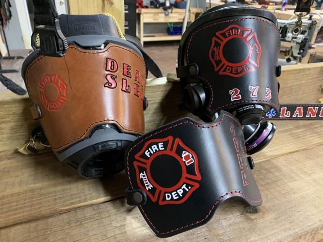 Leather goods from Dead Sled Leather Company (equipment sleeve for fire department)