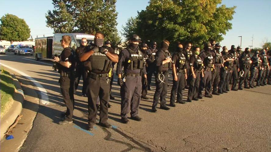 Police presence during rally outside AG Daniel Cameron's office in Louisville 9/18/20