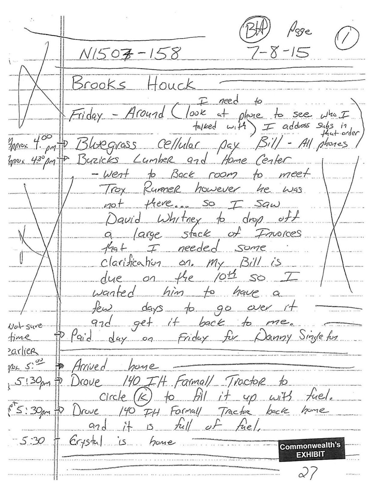 Brooks Houck's Police Letter