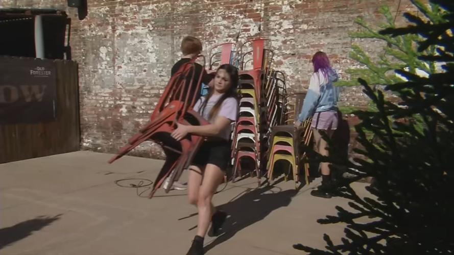 Merle's Whiskey Kitchen employees prepare for reopening on May 22, 2020