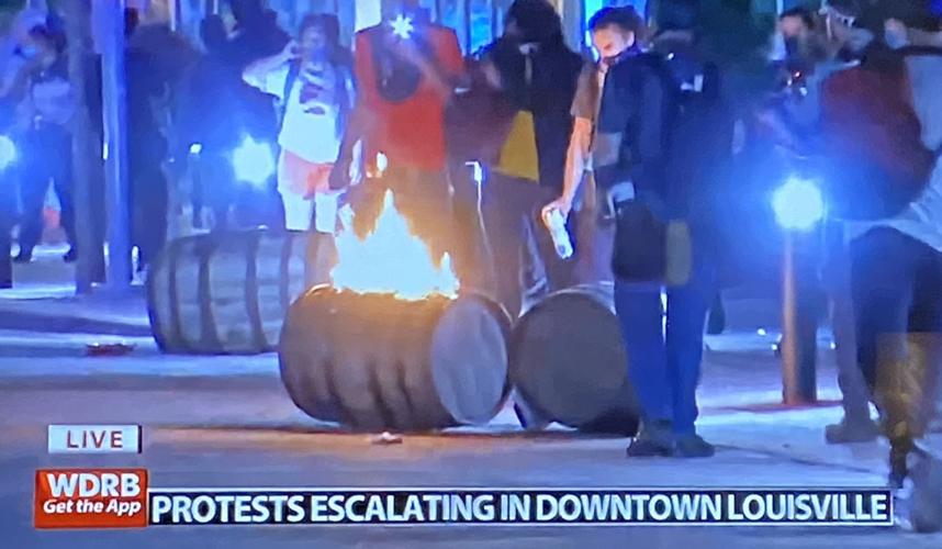 5-29-20 large dumpster fire burning downtown