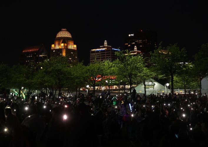 Cell phone lights at Waterfront Park.JPG
