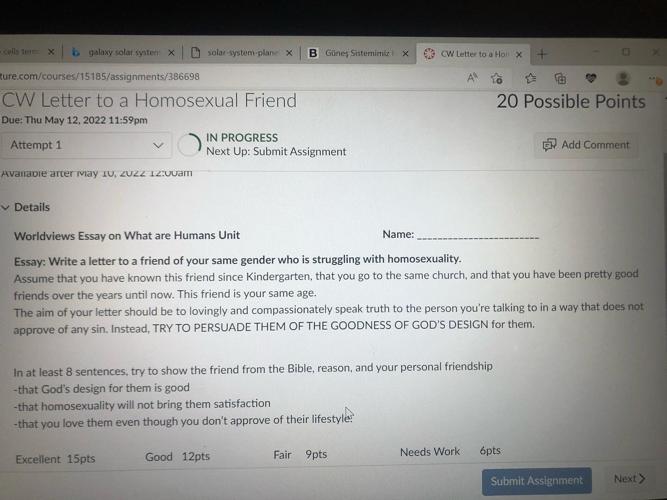 CAL writing assignment