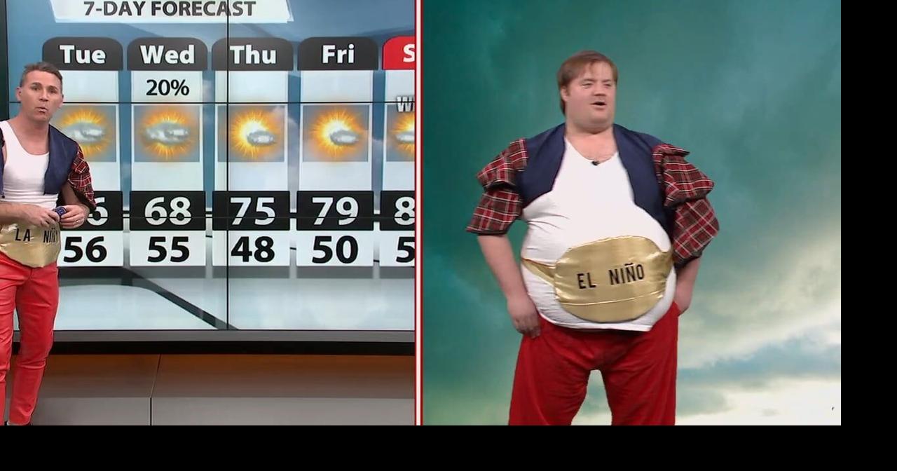 Jude Redfield channels Chris Farley for his Halloween forecast