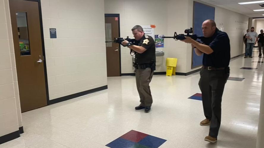 Active shooter training at Riverside Elementary