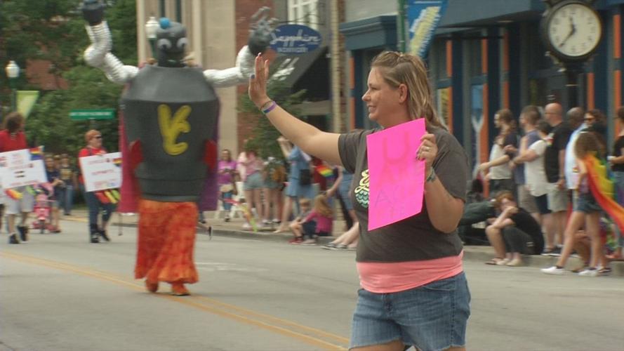 Woman walking in Southern Indiana Pride Parade