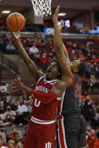 Indiana's Xavier Johnson shoots over Ohio State's Zed Key.jpeg