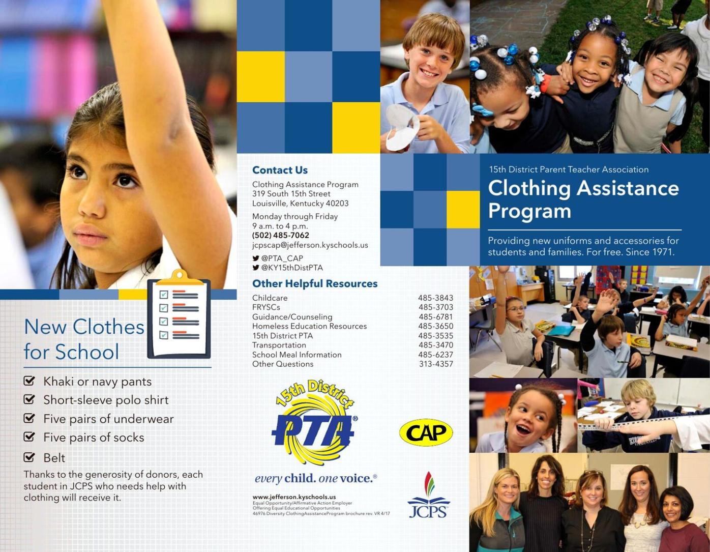 JCPS Clothing Assistance Program flyer