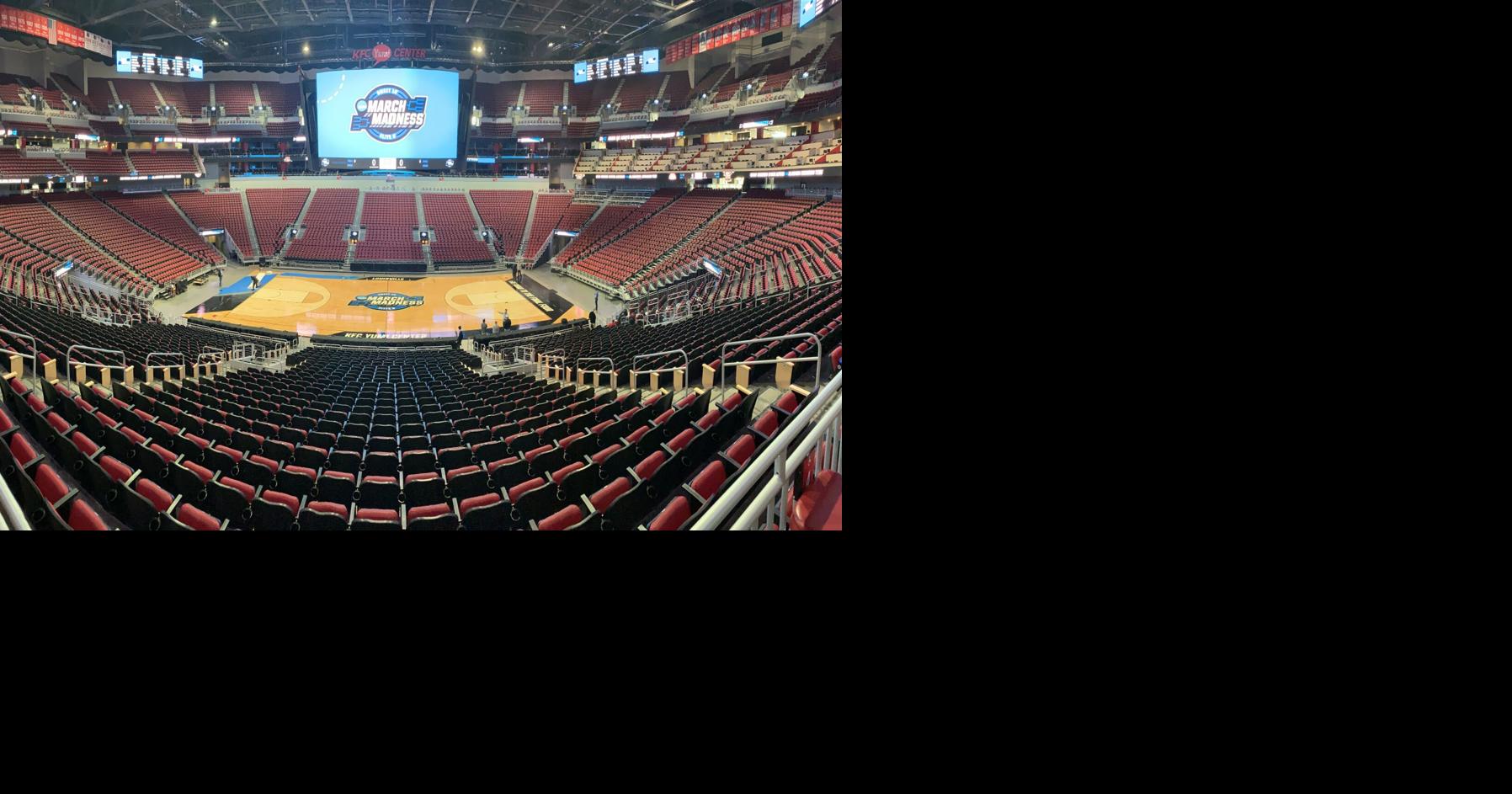 IMAGES NCAA Tournament floor installed at Louisville's KFC Yum
