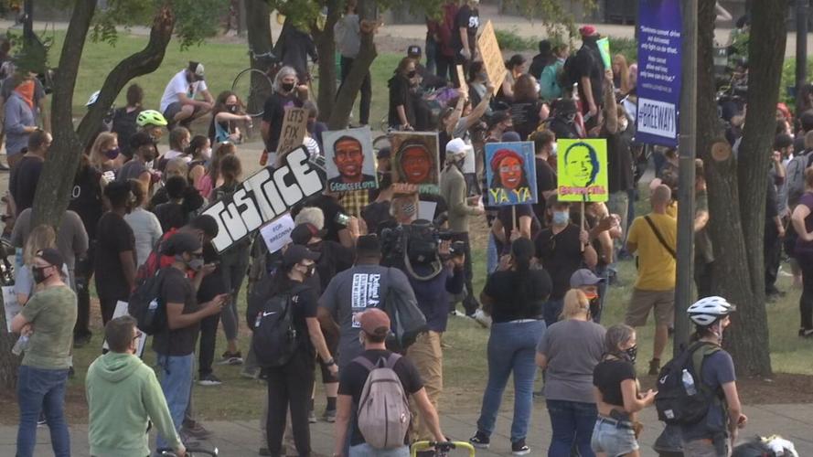 Protesters gather at Jefferson Square Park 9/26/20