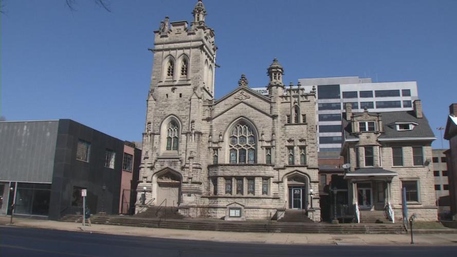 St. Paul's German Evangelical Church and parish house on Broadway