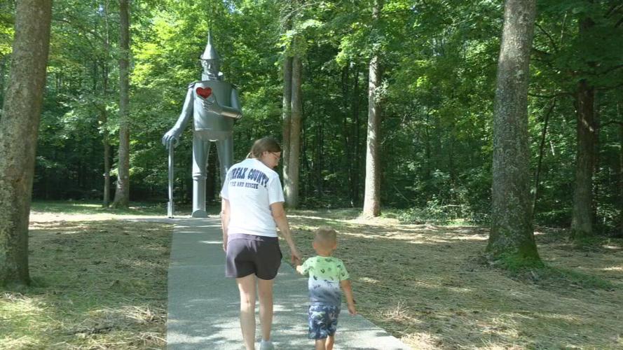"Heart of the Forest" Tin Man sculpture at Bernheim Forest 7-24-25