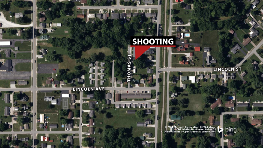 Map of officer involved shooting in North Vernon 04.09.24