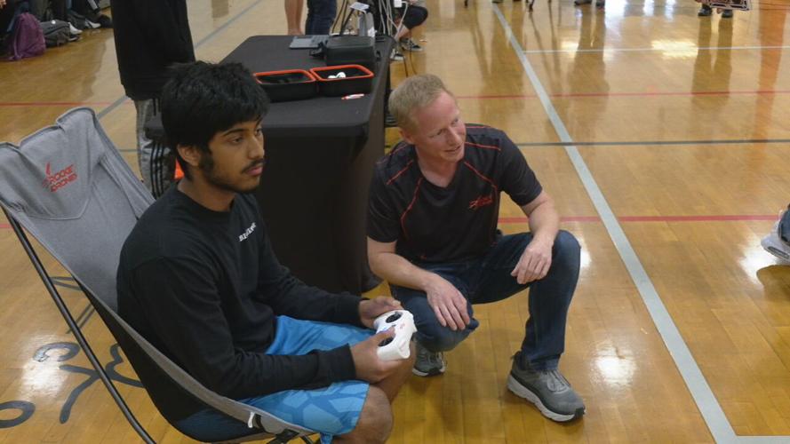 Newburg Middle School drone racing demonstration 5-8-23
