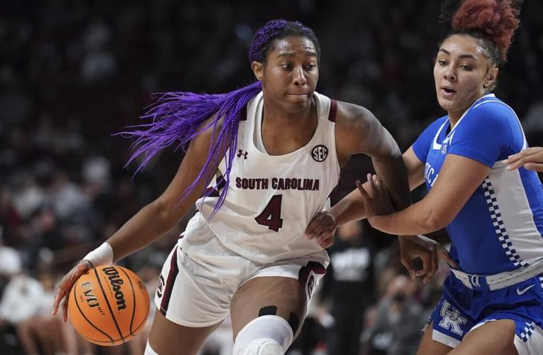 South Carolina forward Aliyah Boston drives to the hoop against Kentucky.jpeg