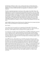 Letter to Indiana state Senators Feb. 2021