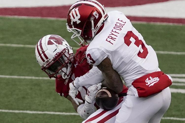 Wisconsin cornerback Caesar Williams breaks up a pass intended for Indiana wide receiver Ty Fryfogle