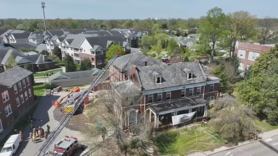 Aerial view of Masonic Homes fire