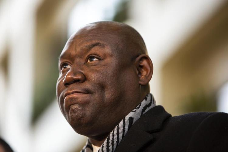 Attorney Benjamin Crump reacts after former Kim Potter sentenced to two years in prison.jpeg