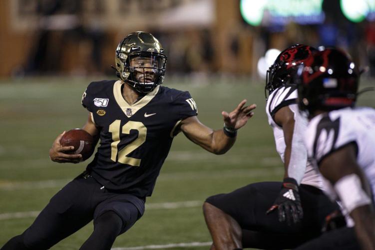 Wake Forest quarterback Jamie Newman