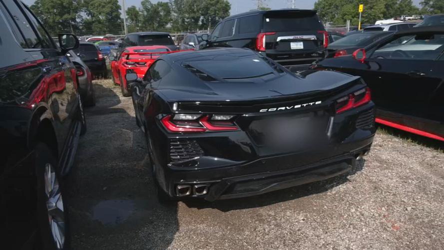 Stolen vehicle at the LMPD tow lot that was recovered from multi-state car theft ring