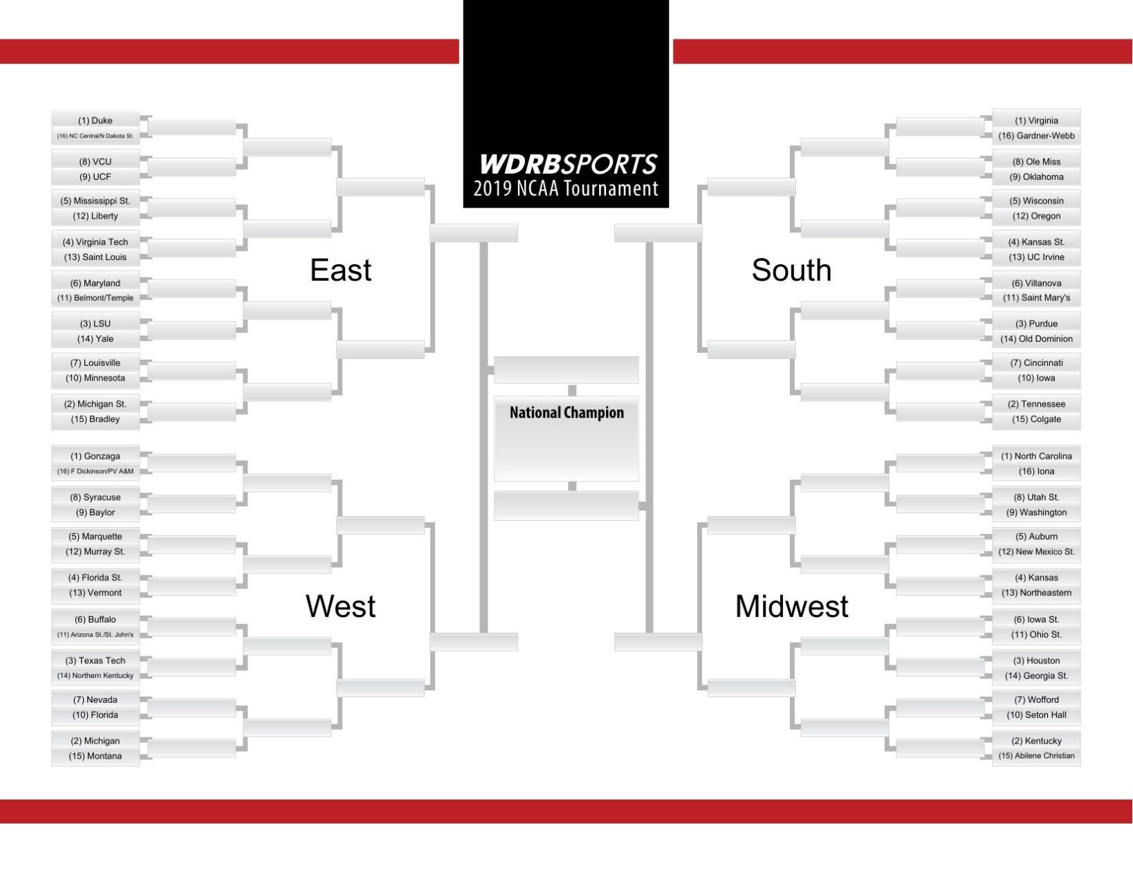 ncaa basket ball bracket